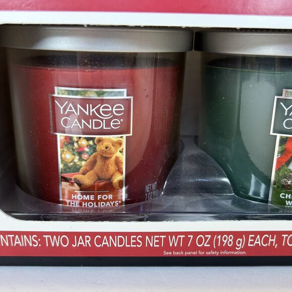 2016 Yankee Candle 7oz‎ Candle Set- HOME FOR THE HOLIDAYS & CHRISTMAS WREATH - Picture 2 of 6